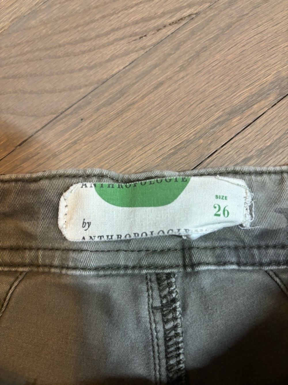 Anthropologie Olive Camo Straight-Leg Utility Jeans - Picture 3 of 7